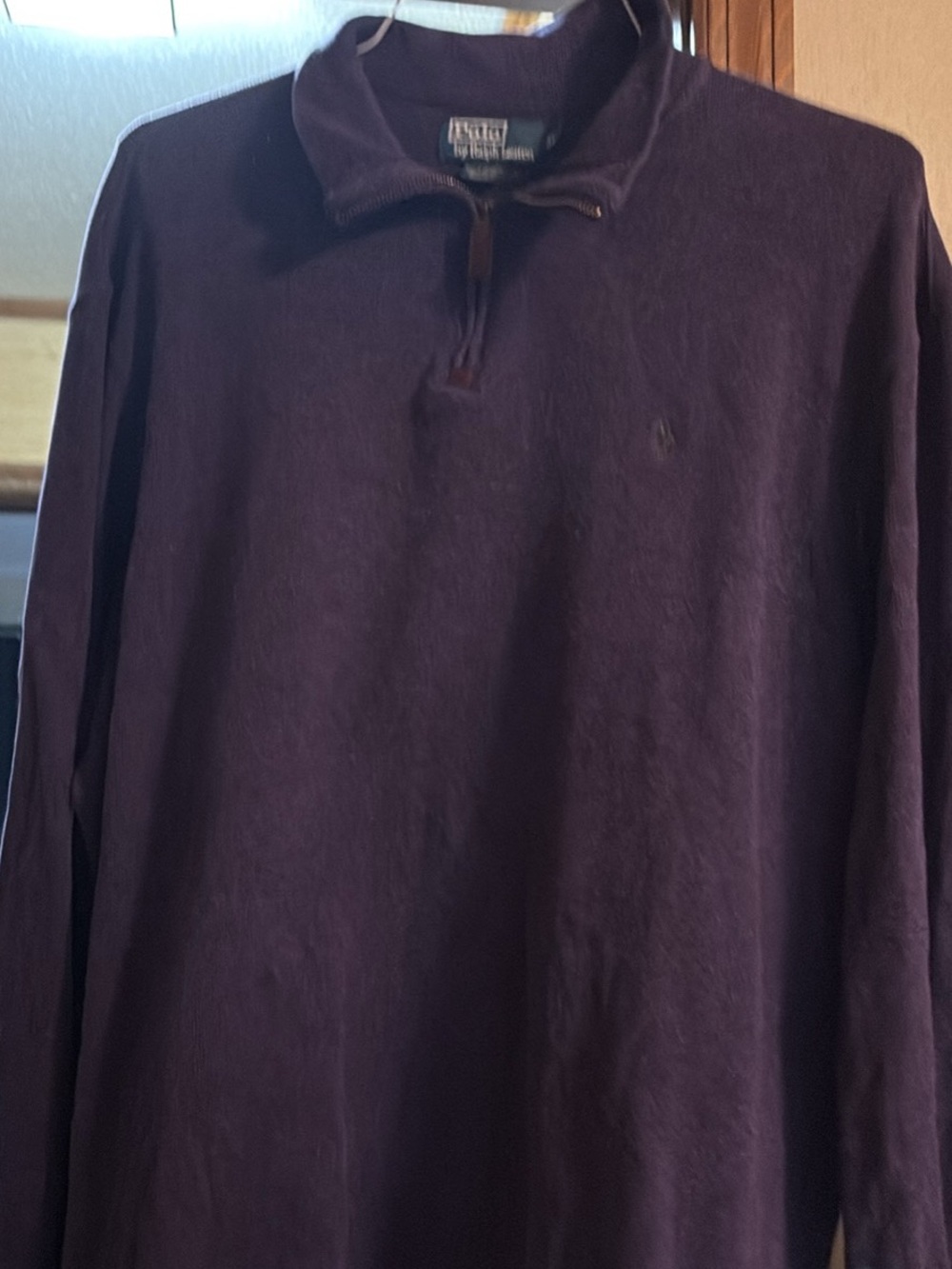 Izod Men’s Plum Quarter-Zip Pullover Sweatshirt